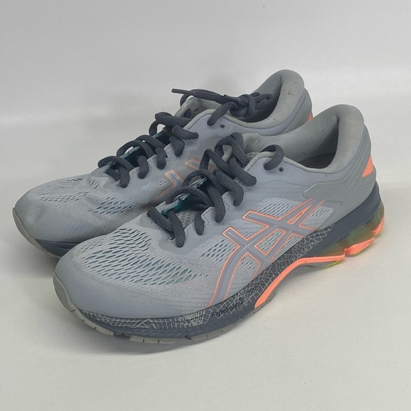 Asics Shoes Asics Gel Kayano 26 Gray Coral Pink Running Shoes